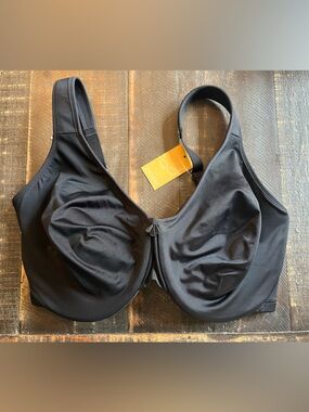 DELIMIRA Black Minimizer Bra Underwired Wide Strap W580